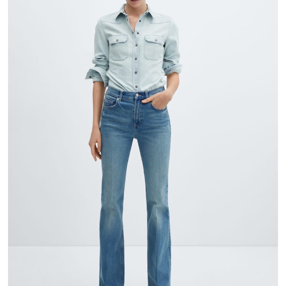Mango Mid waist Jeans flare bottoms.
